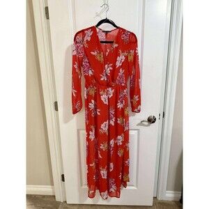 NEW Beautiful Red Floral Maxi Dress – Size M - New Look